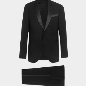 Smoking Venezia nero con rever a scialle