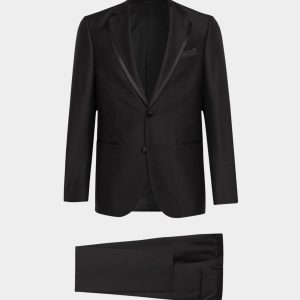 Abito da sera Venezia nero con rever tagliato