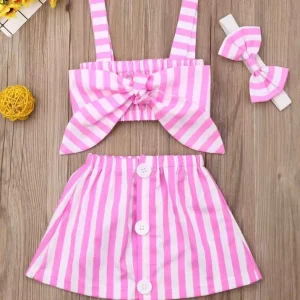 Coordinato baby Lines Pink