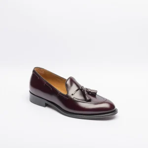 Mocassino con nappine Botti 556 in pelle bordeaux