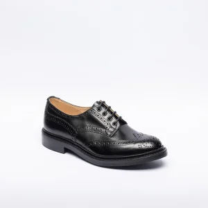 Stringata derby Tricker's Bourton in pelle nera (Suola Dainite)